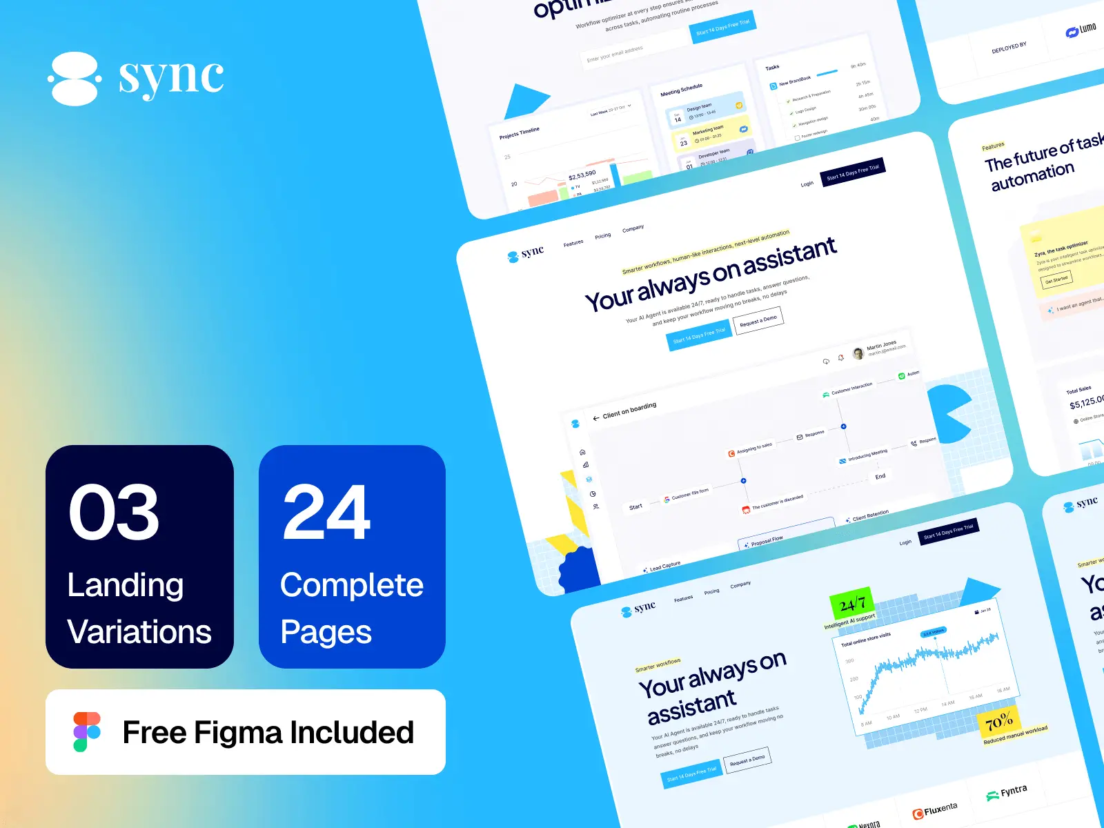 Sync multi-layout SaaS Framer template for startup website