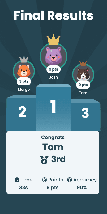 seekr games final results screen