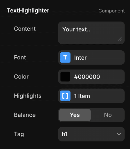 Framer Text Highlight Component