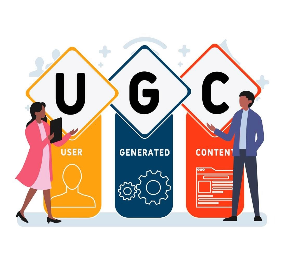 UGC acronym illustration showing user-generated content concept for creator marketing