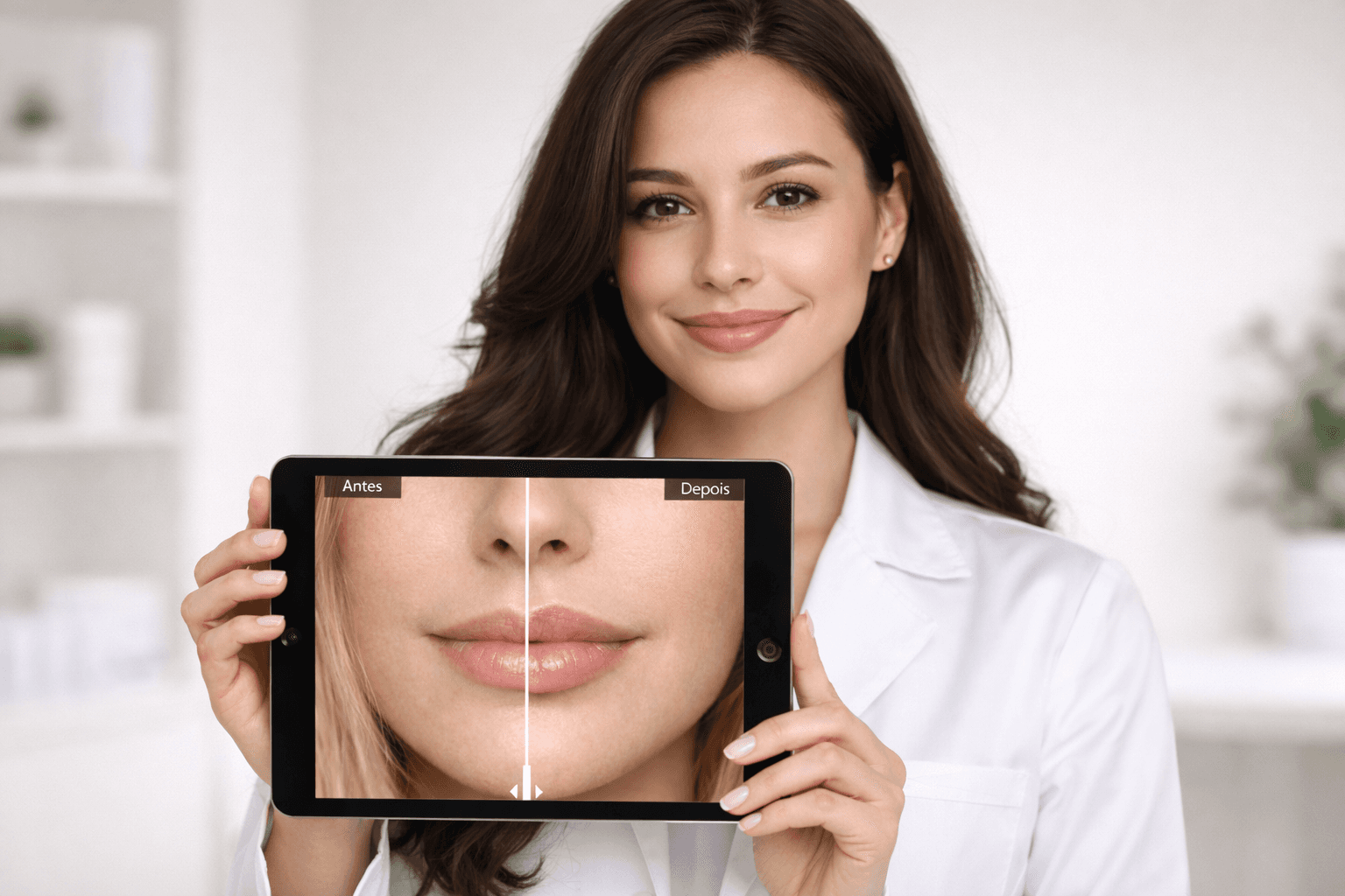 profissional fazendo antes e depois