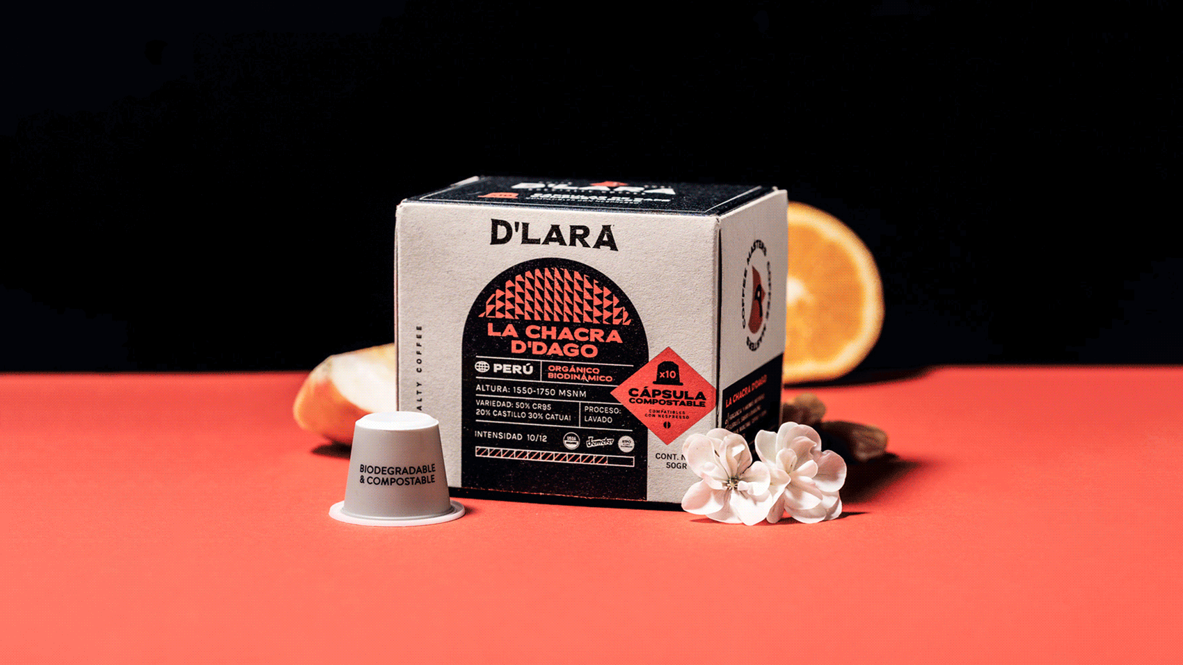 Diseño de logotipo moderno para Café D’Lara – Lagom Studio, especialistas en marcas de café de especialidad.