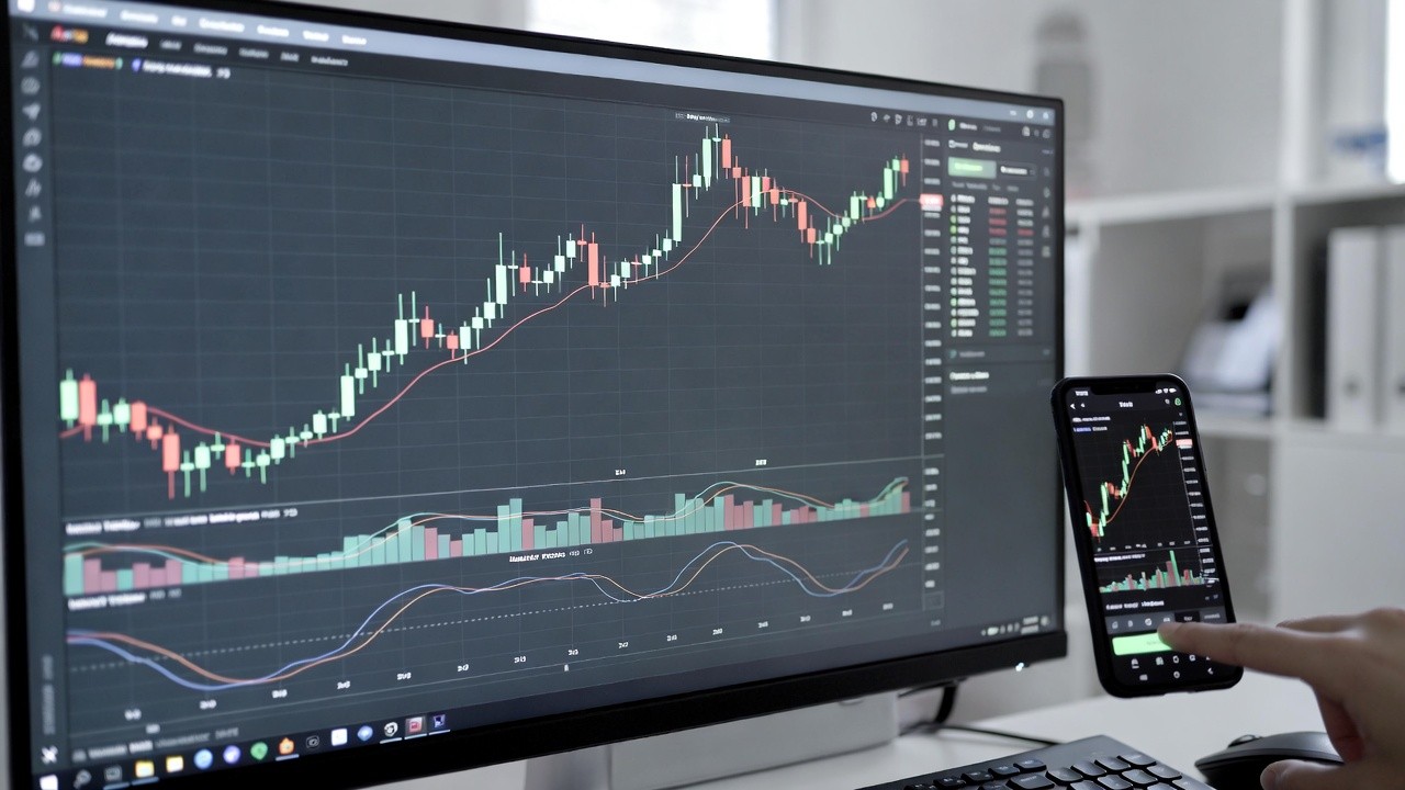 SEO strategy for prop firms showing Google rankings improvement, trading analytics, and website optimization concepts