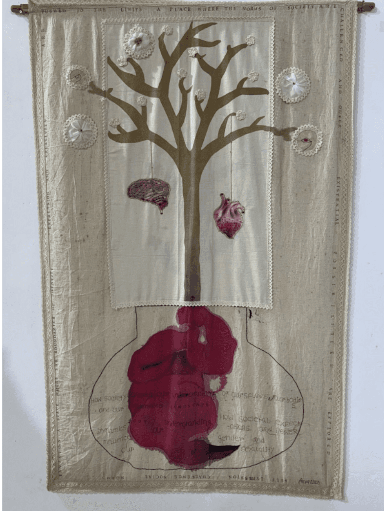 herd of sheep on road painting