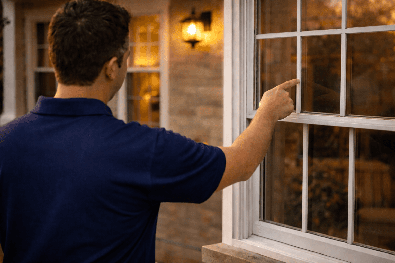 a man in a yellow shirt is working on a roof