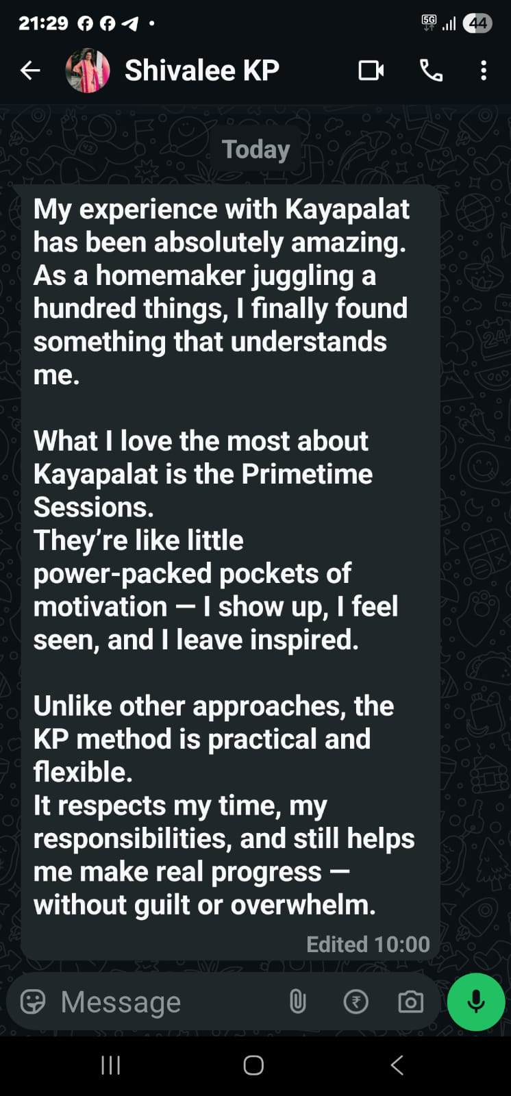 Client testimonial from Harishankar
