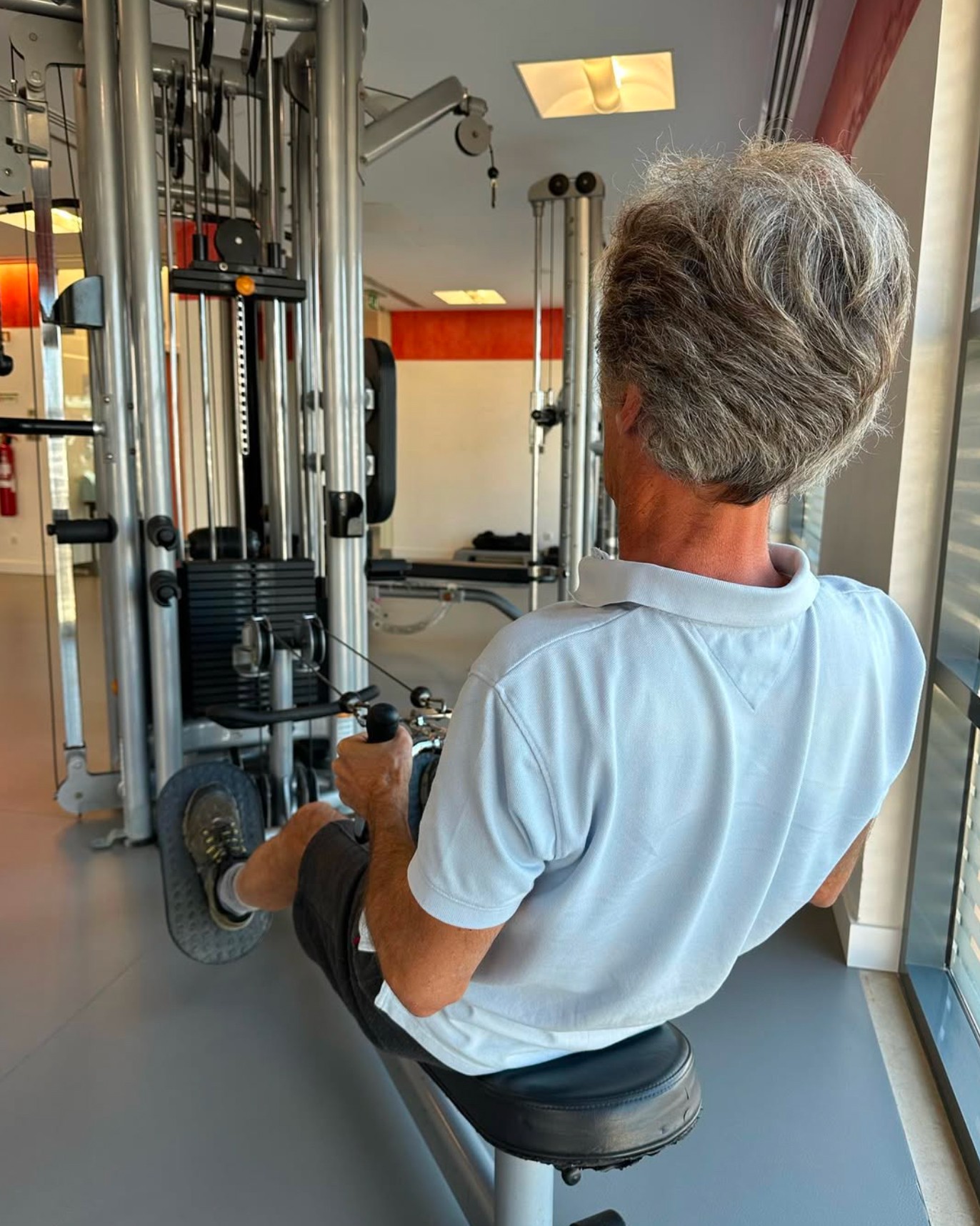 Client working out in the gym.