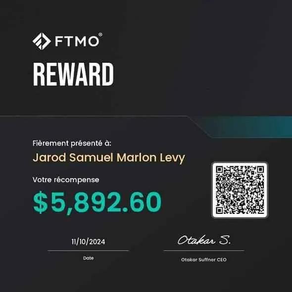 Preuve de payout FTMO d'un membre LST