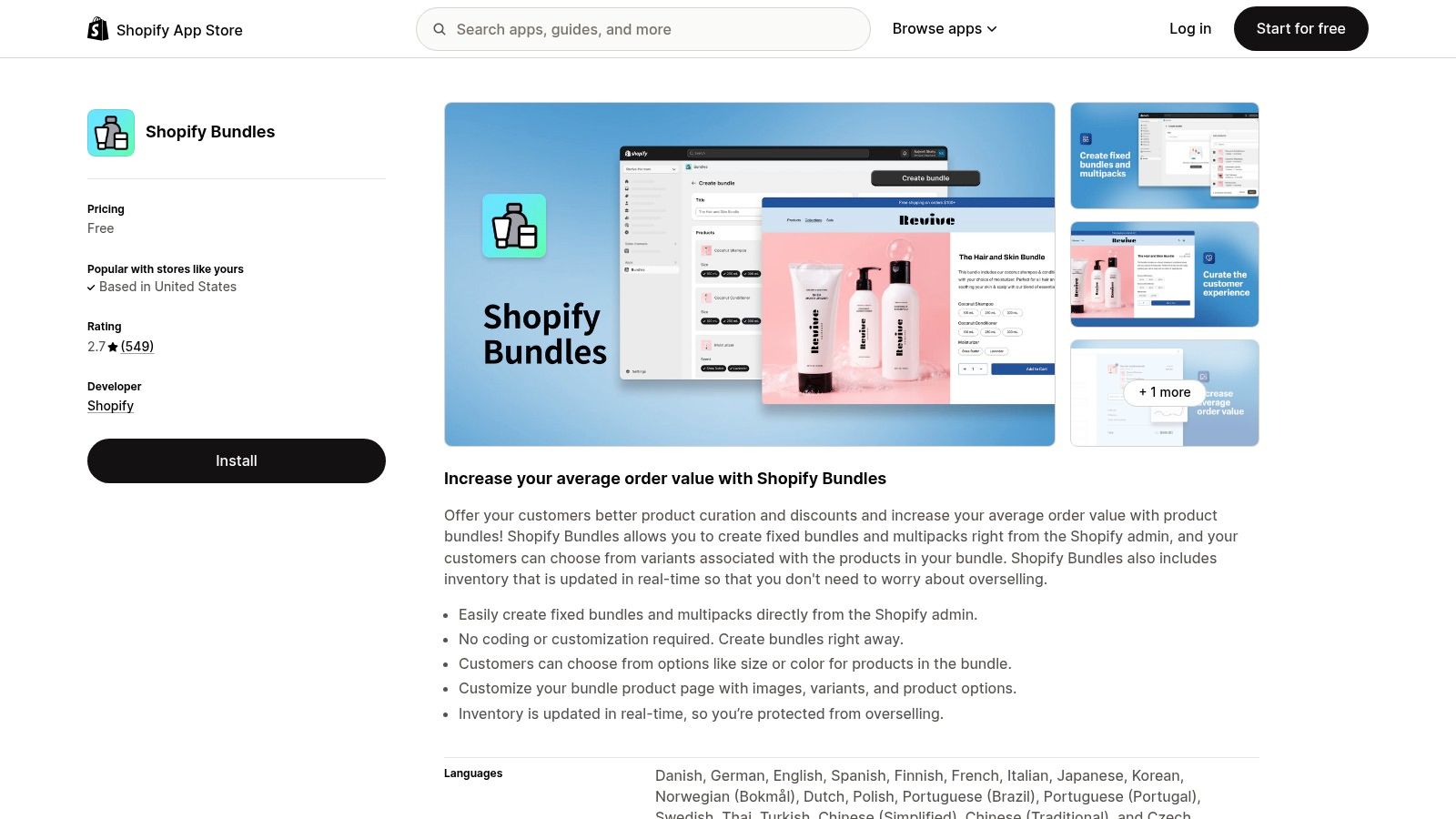 Shopify Bundles (official Shopify app)