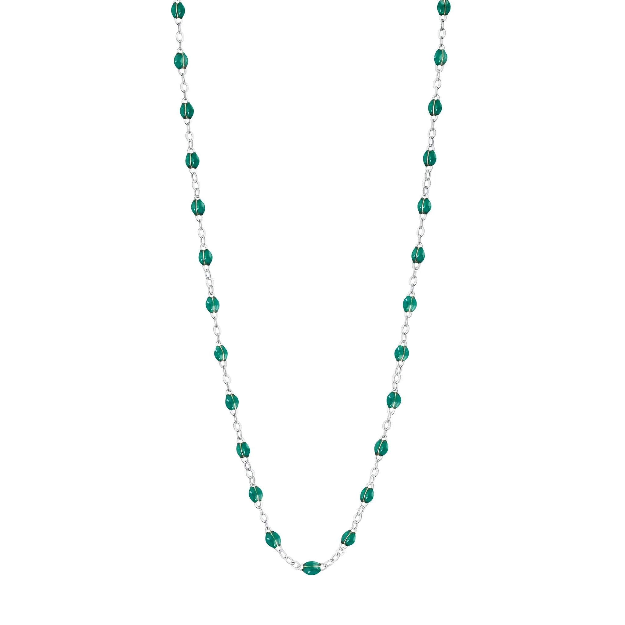 Collier émeraude Classique Gigi, or blanc