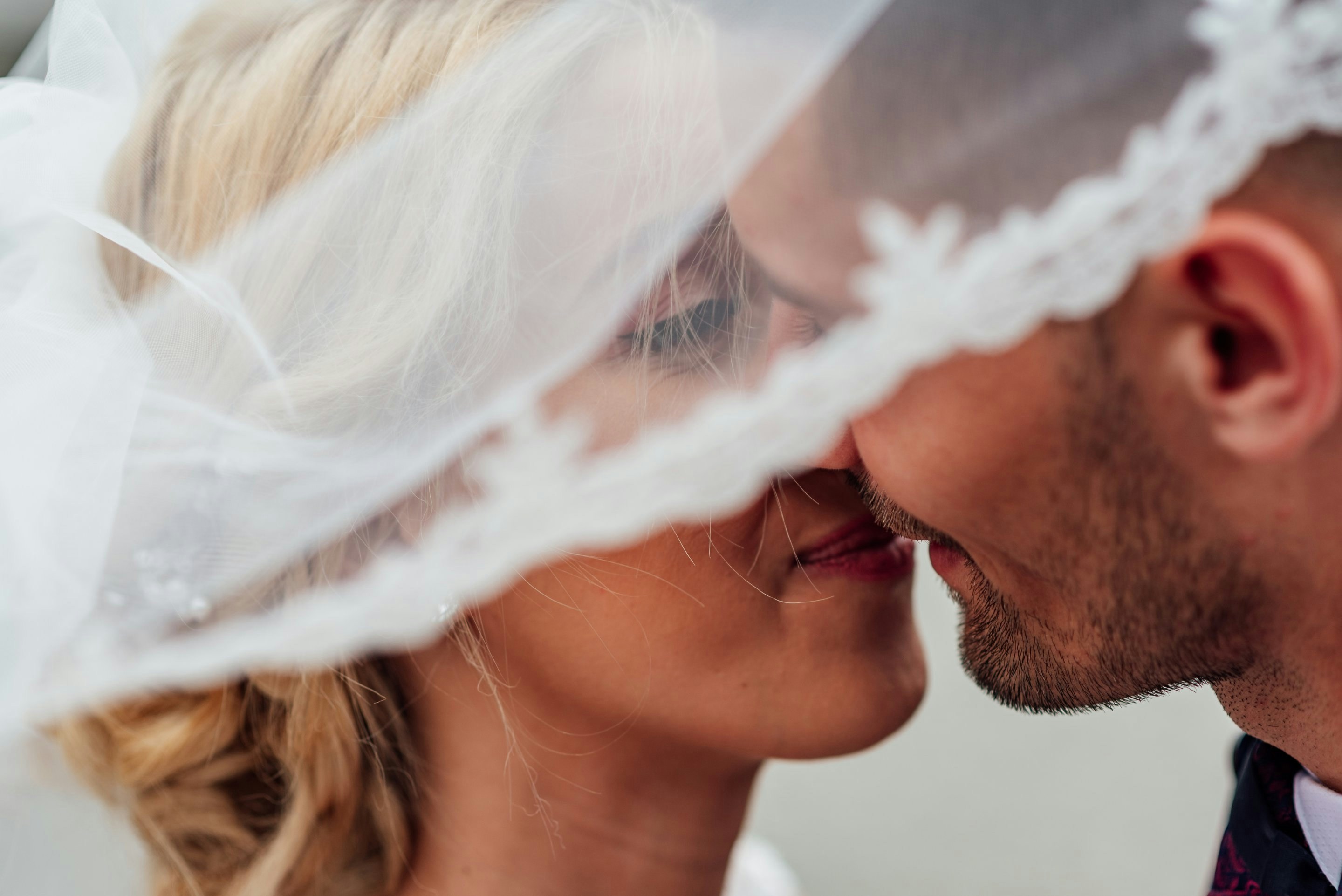 Wedding couple posing for a photograph