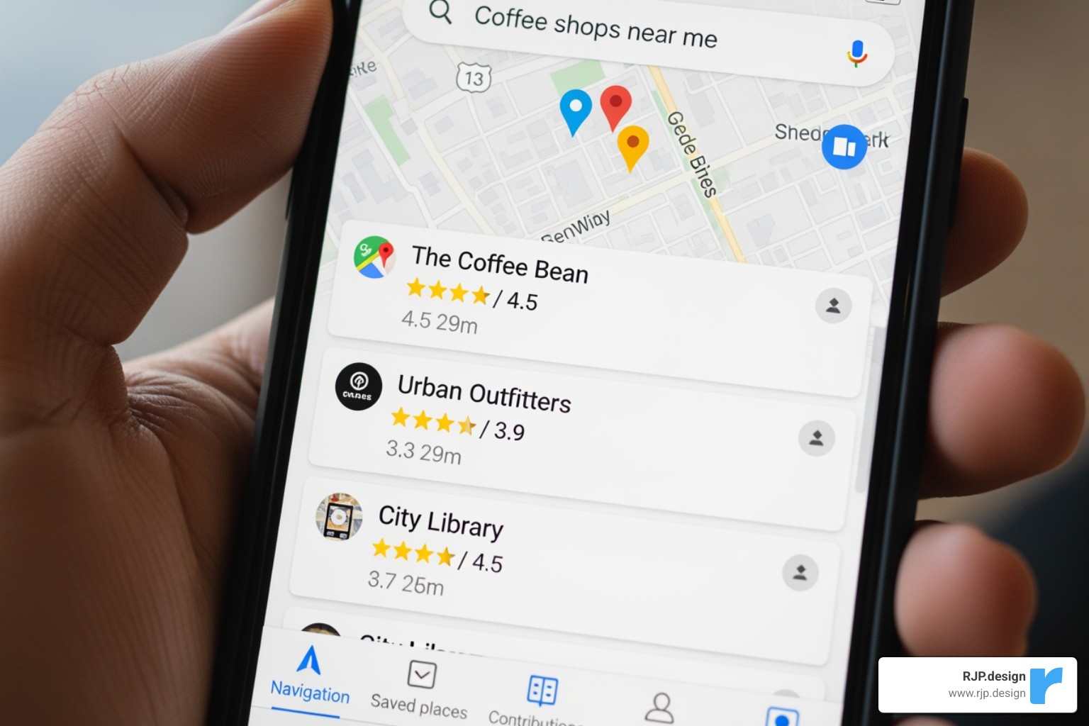 The Google Maps "Local Pack" on a smartphone screen - best local seo provider