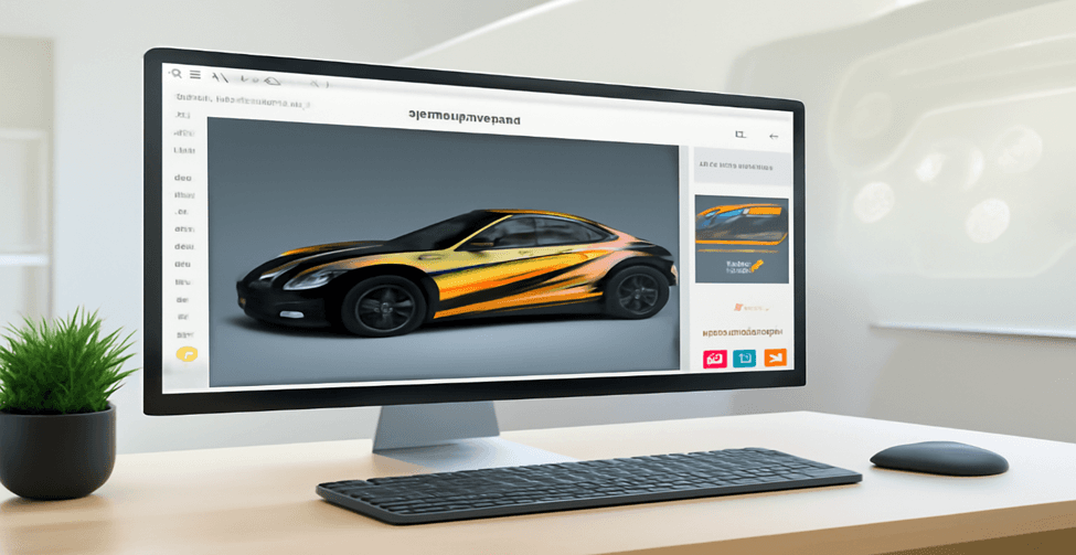 Auto-Design-Software für die 3D-Fahrzeugmodellierung und die Visualisierung von Folien auf dem Bildschirm