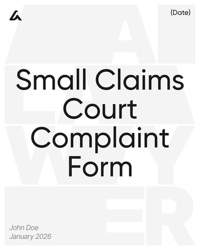 Small Claims Court Complaint Form