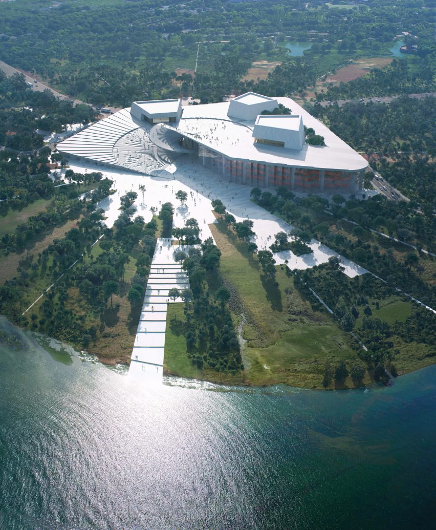 Renders of Shanghai Grand Opera House by Snøhetta in China