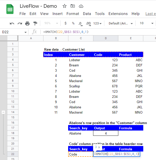 conduct a horizontal search with XMATCH in