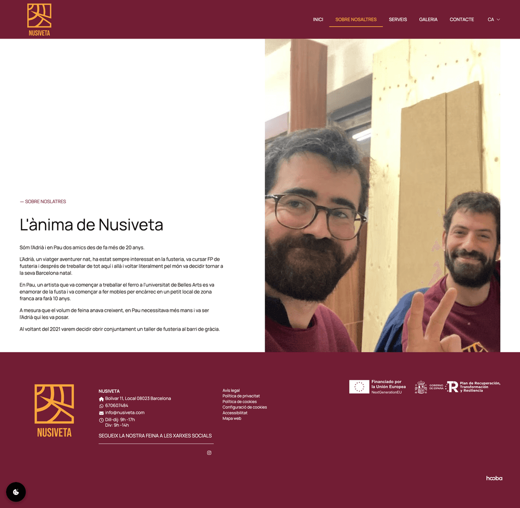 Nusiveta - Web deisgn - About page