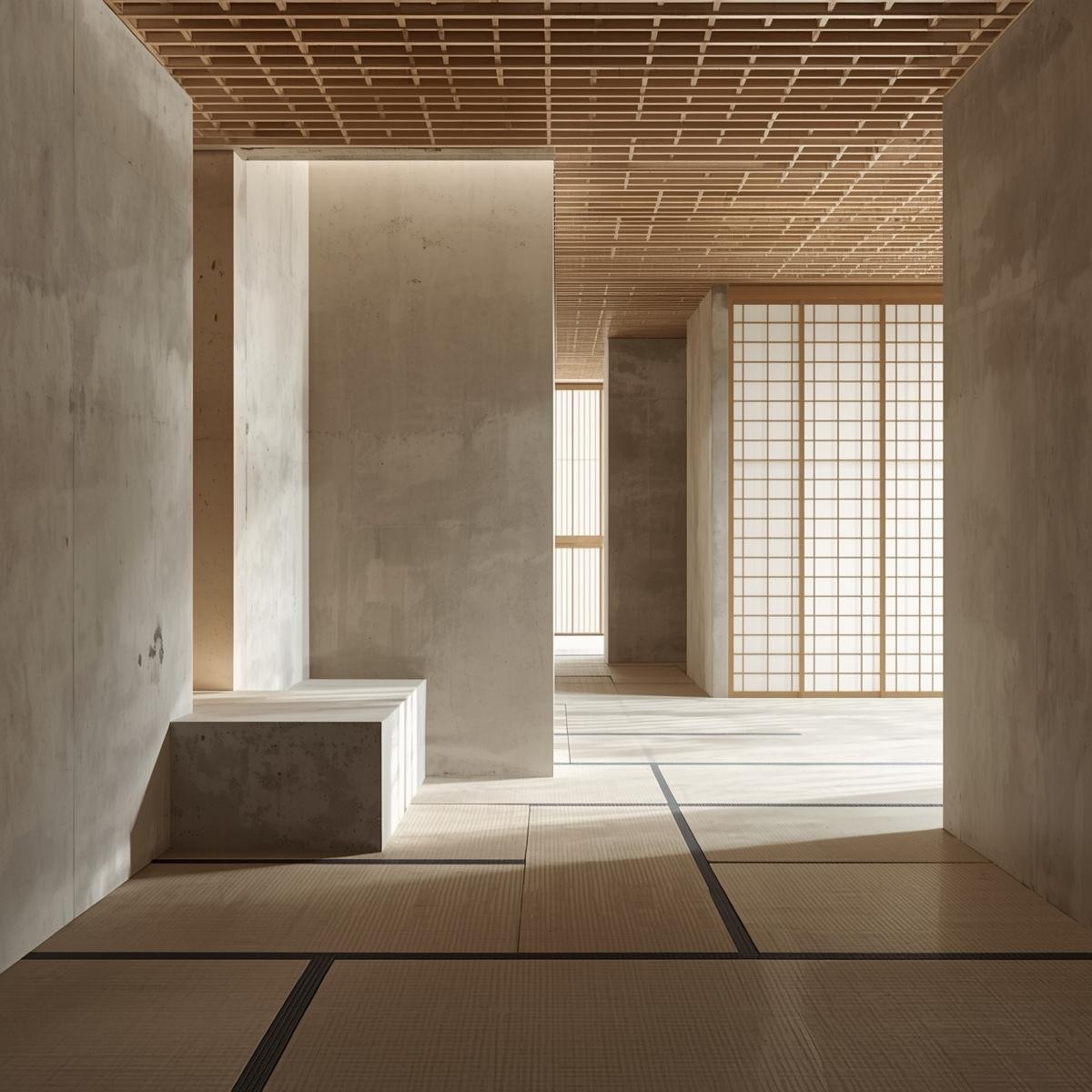a japanese style interior of a home 