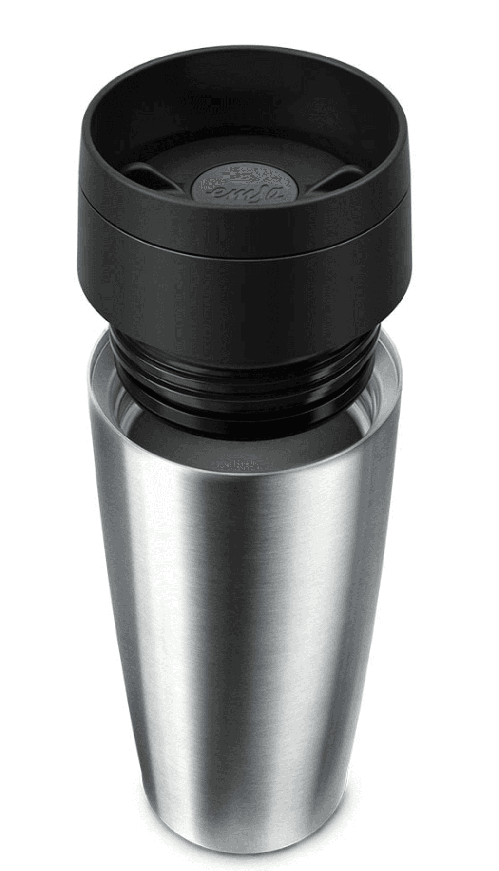 Emsa-Edelstahl-Thermobecher geöffnet