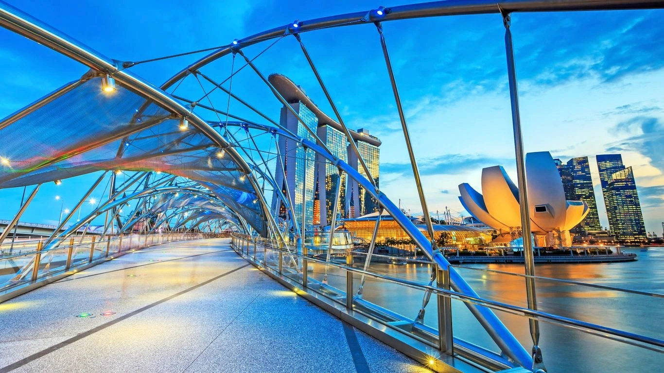 Helix Bridge and skyline