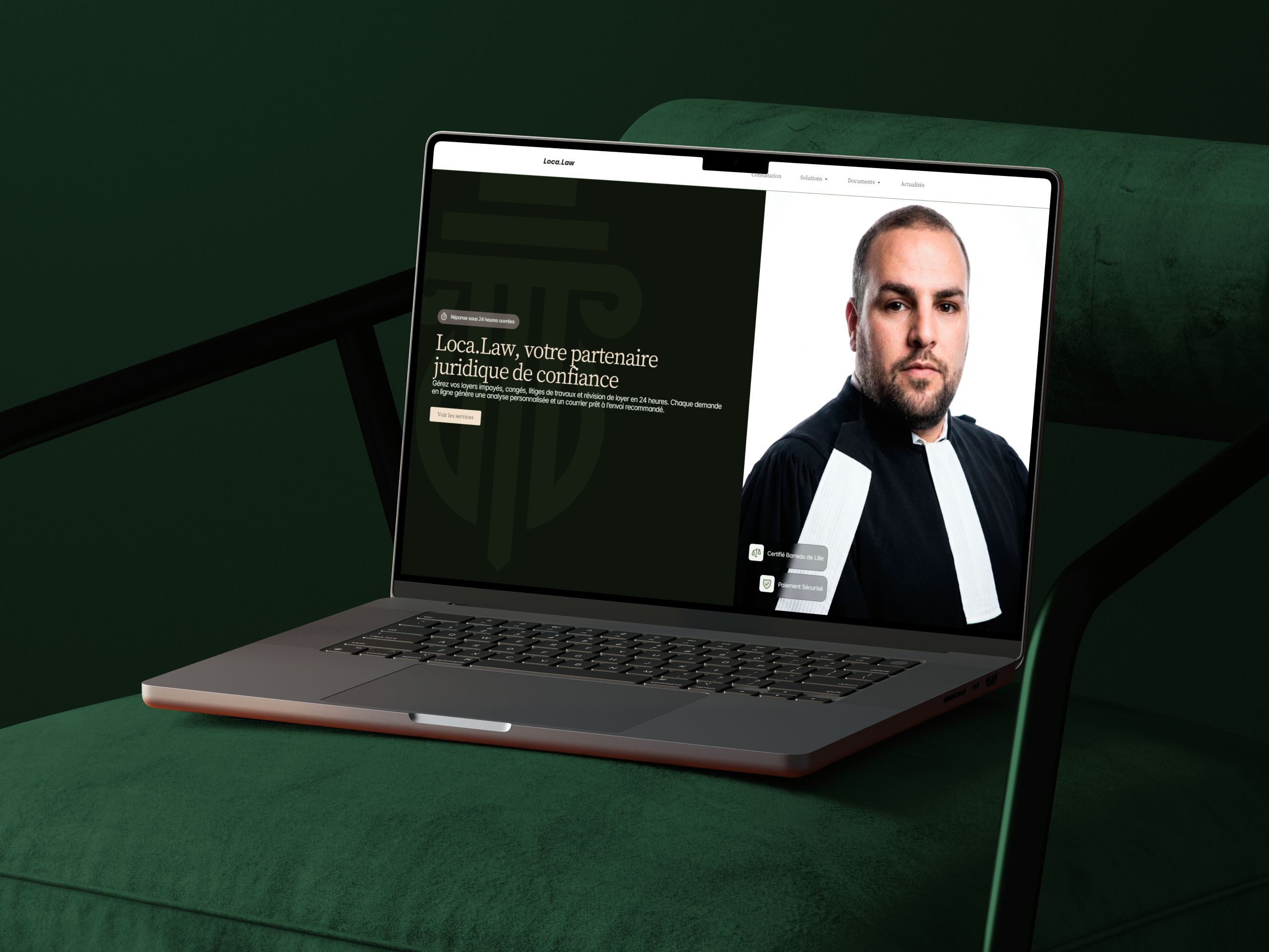 Site de Loca.Law, développé par Ilies MANATA, Développeur Expert Framer & Ux / Ui Designer, Freelance, Nord