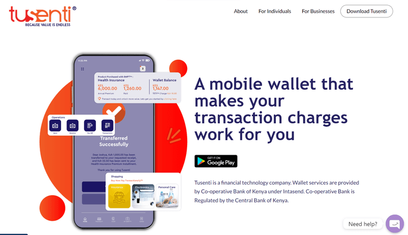 Tusenti homepage - fintech benefits for business payments