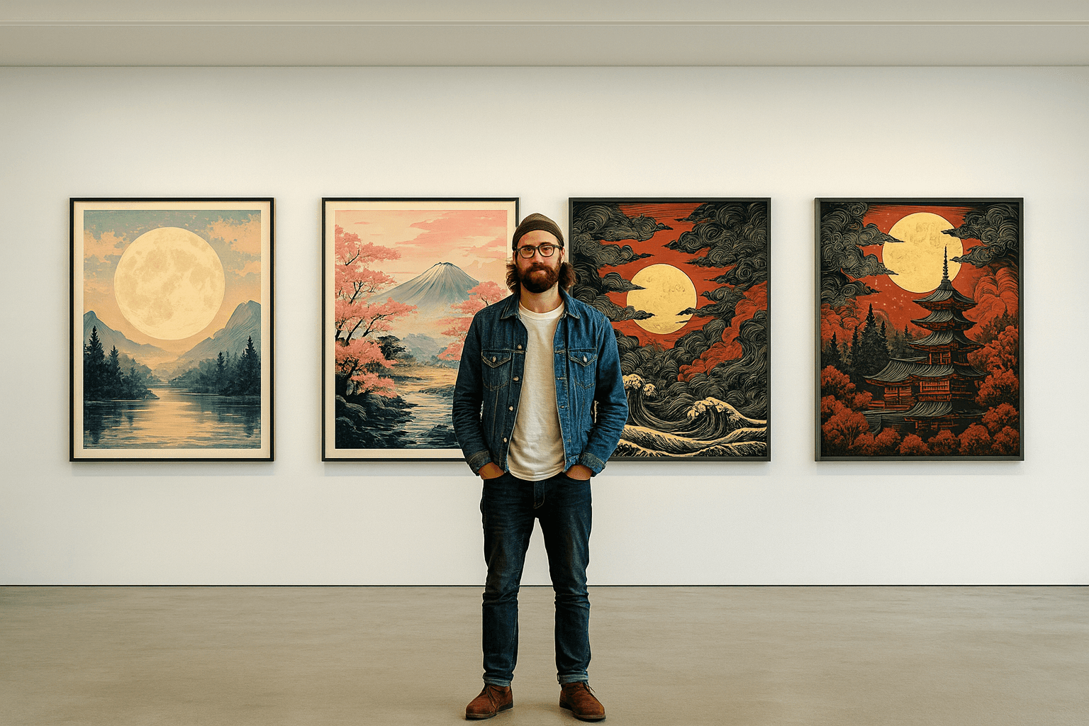 Guy standing in an art gallery