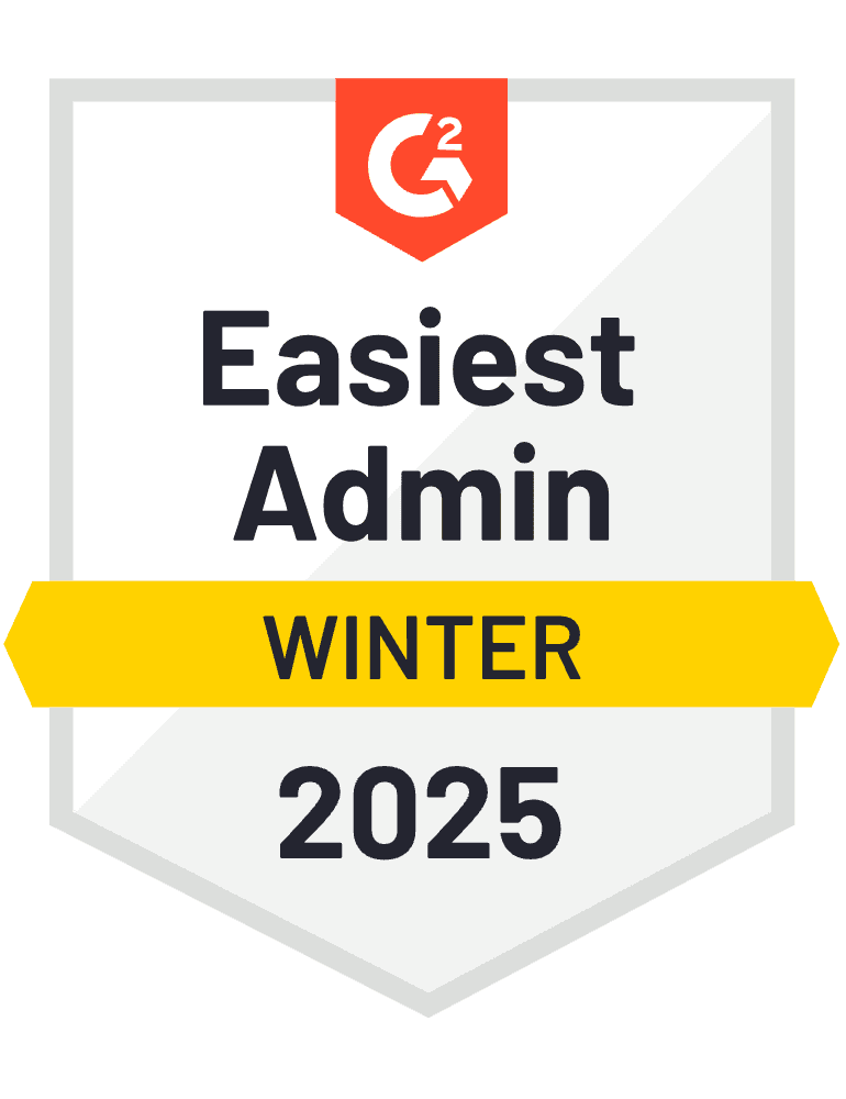 G2 Easiest Admin Winter 2025 badge recognizing Xmind for ease of administration and management.