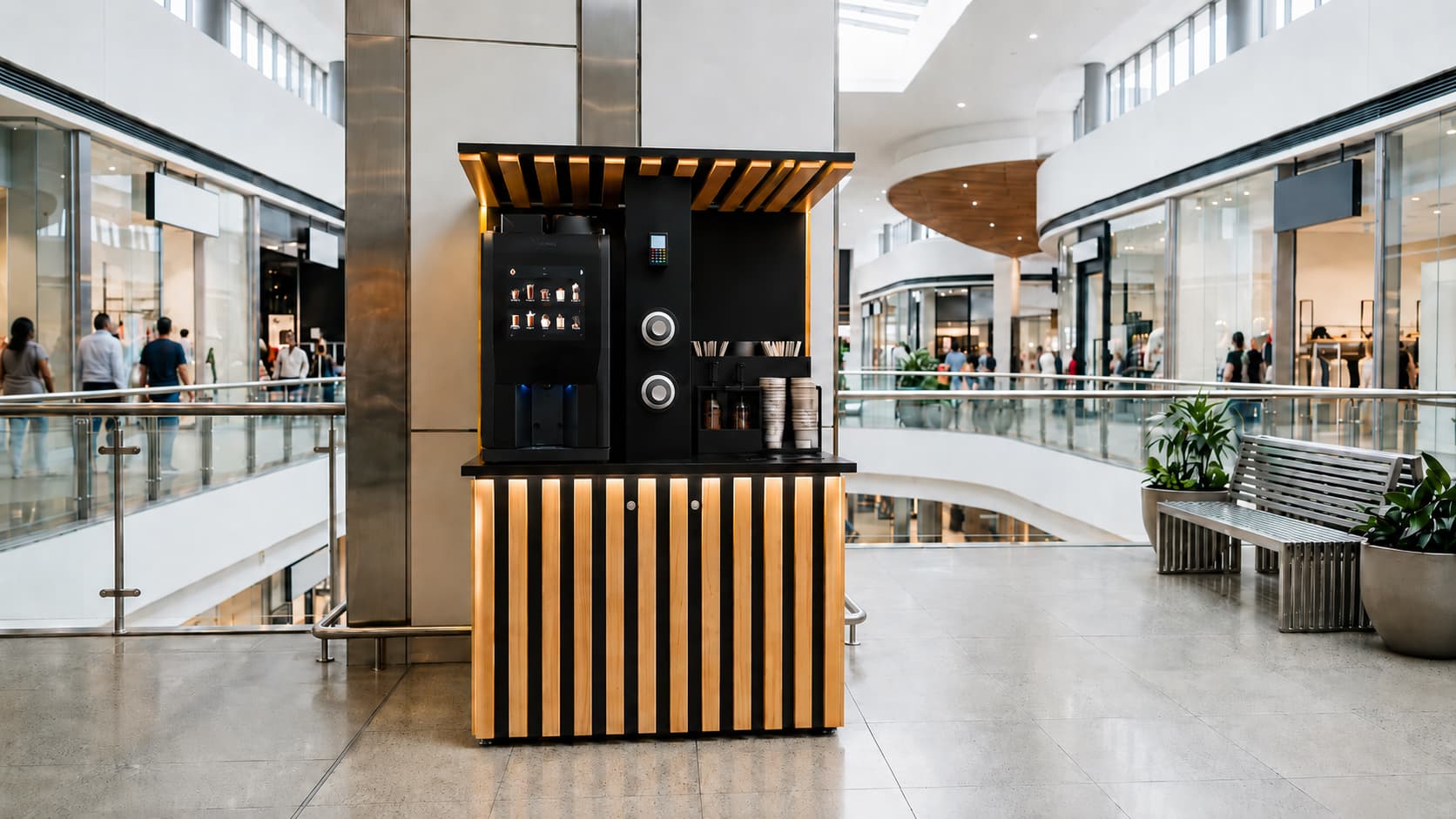 automated coffee kiosks in shopping malls,