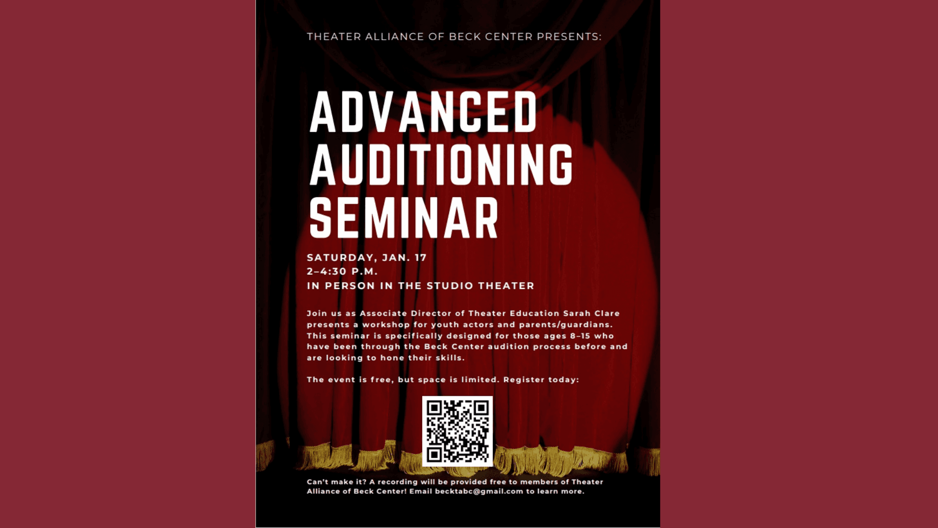 advanced auditioning seminar 