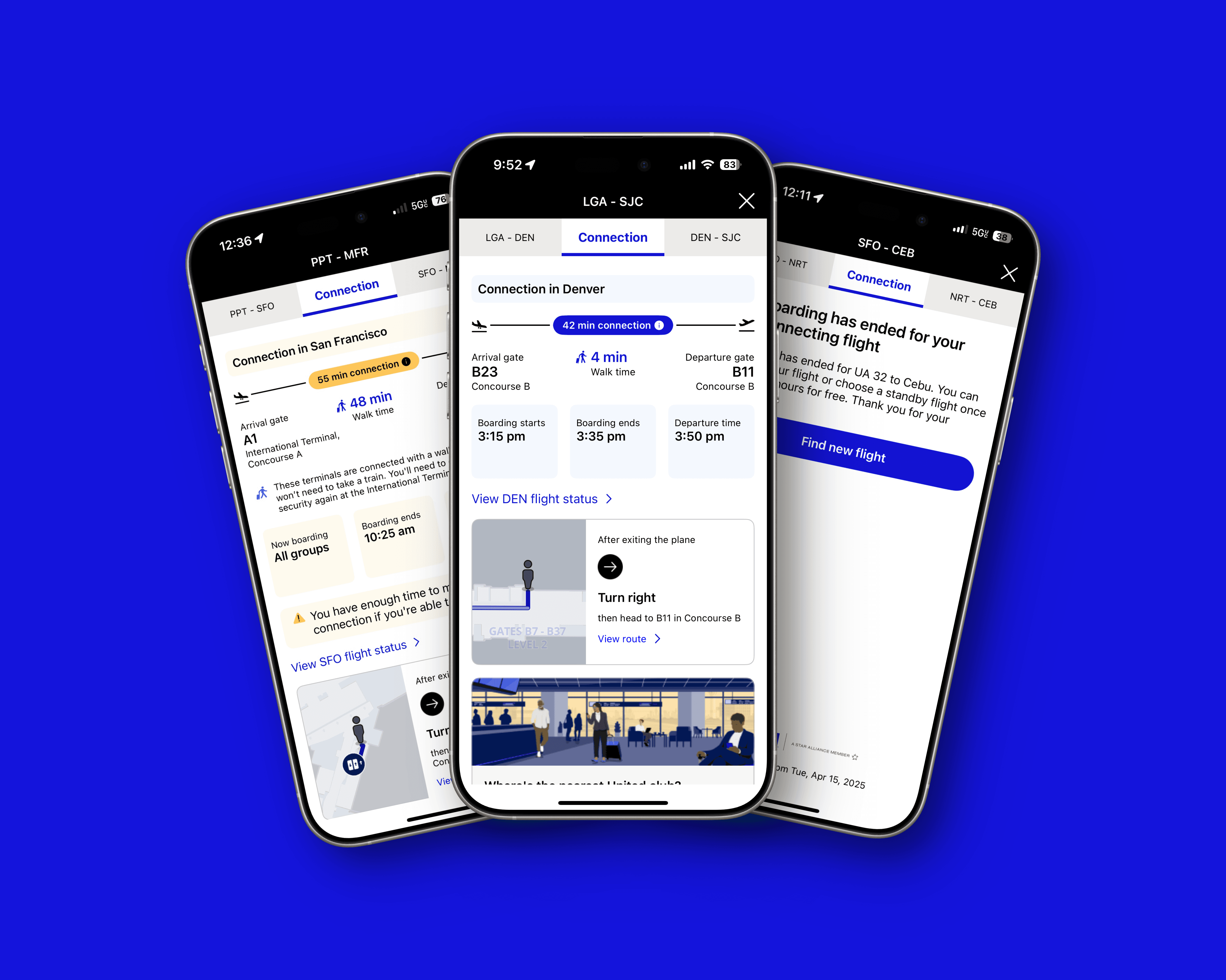 Passenger checking information during a tight connection