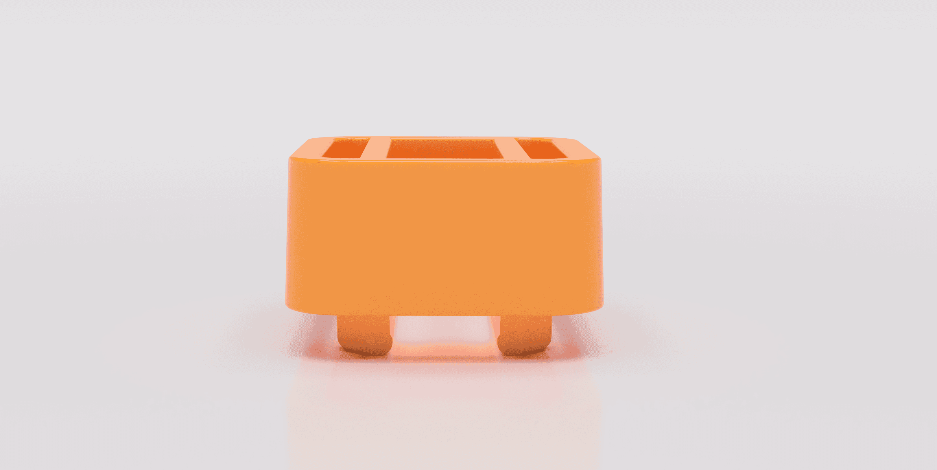 Colorful array of various colored rectangular shelf supports, including red, orange, and blue.