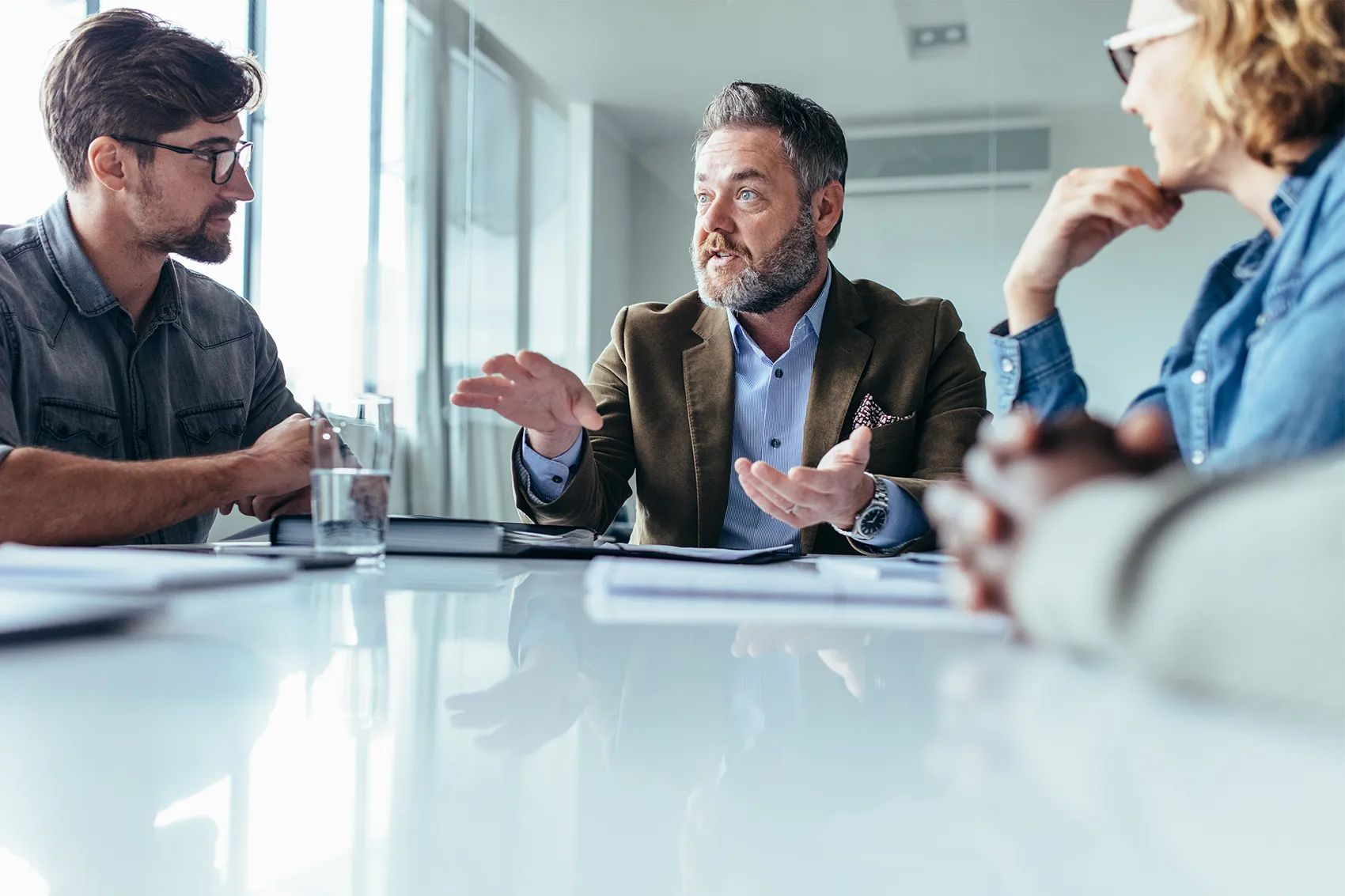 Bauprojektteam bei der Grundlagenermittlung