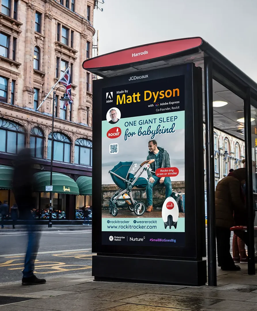 Rockit outdoor advertising campaign displayed at Harrods.
