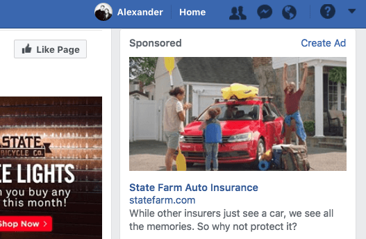 Facebook right column ads