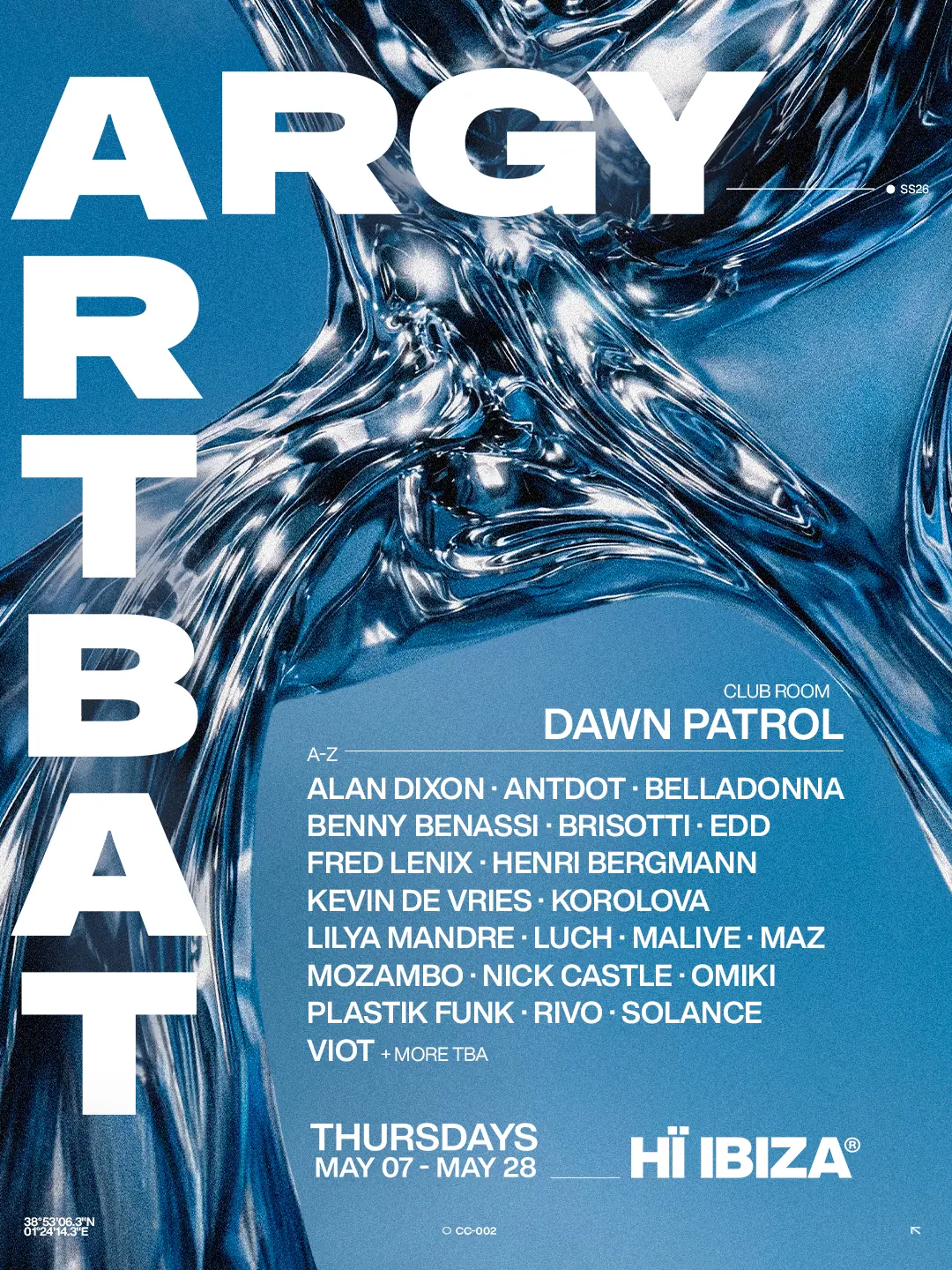Argy x ARTBAT Hï Ibiza May Thursday residency poster