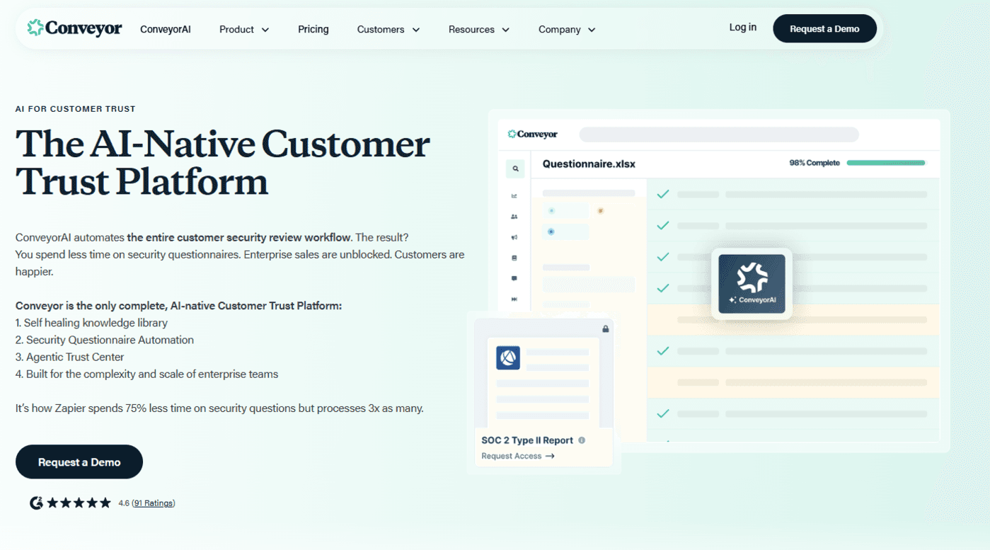 Conveyor: Best For End-To-End Security Questionnaire Automation