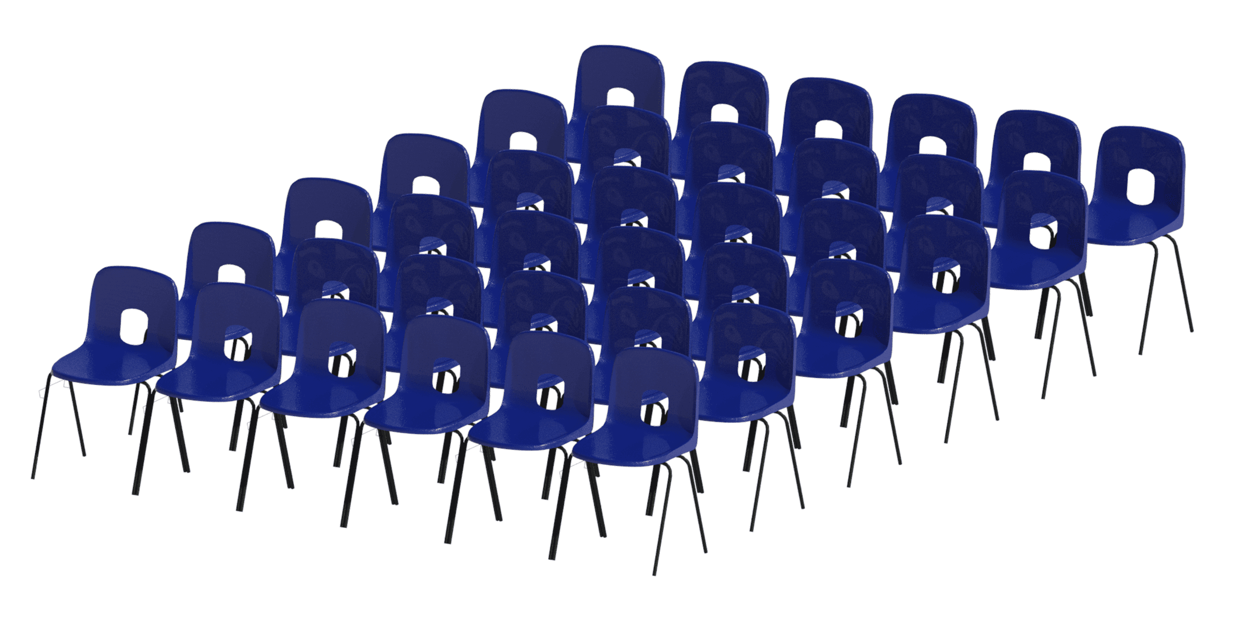 Chair array system can quickly populate an area.