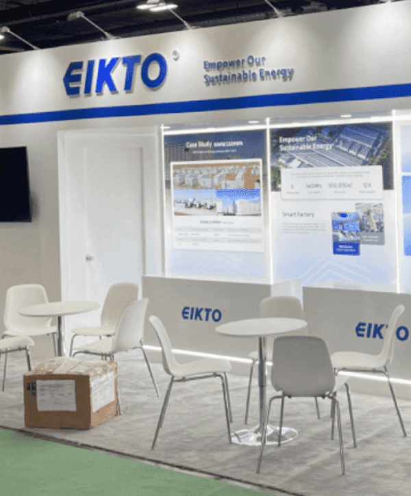 20x30 RE+ Southeast booth overview with technical explanation zones, branded presentation surfaces, and organized buyer movement