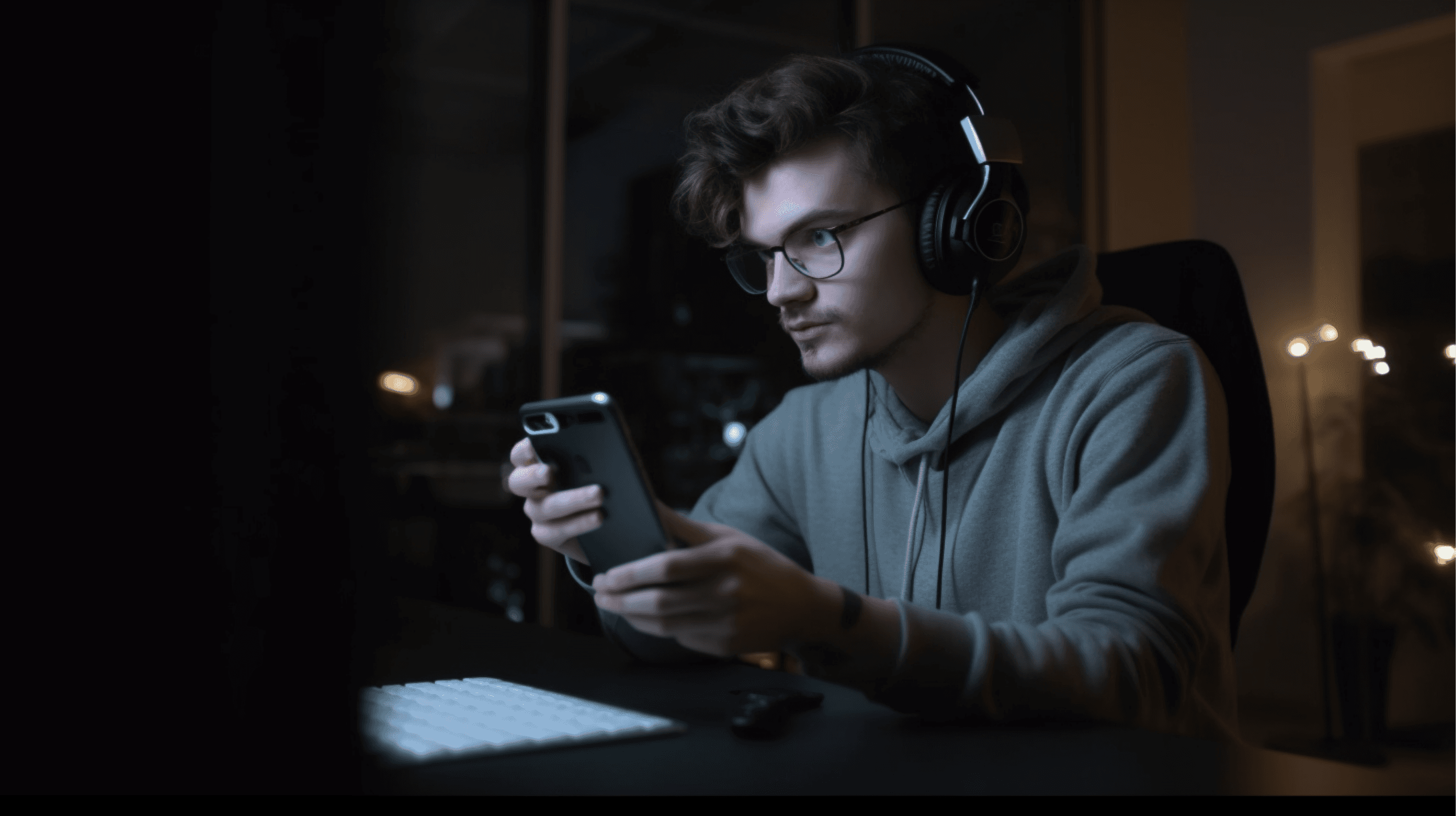 person using their phone for submitting one way video