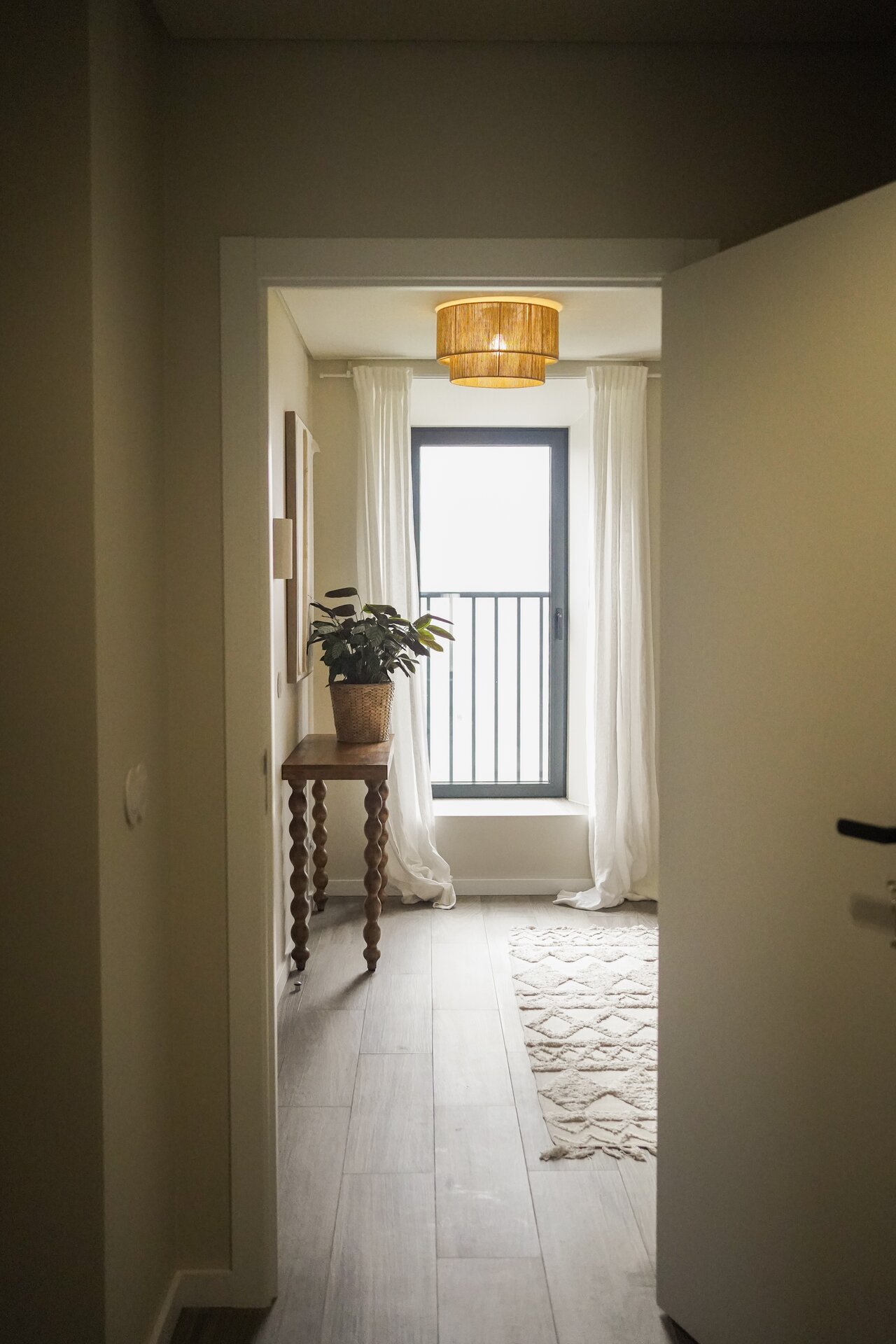 Bright hallway with natural light at Villa Flora