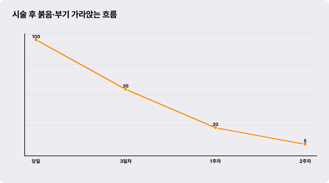 시술 후 붉음·부기 가라앉는 흐름