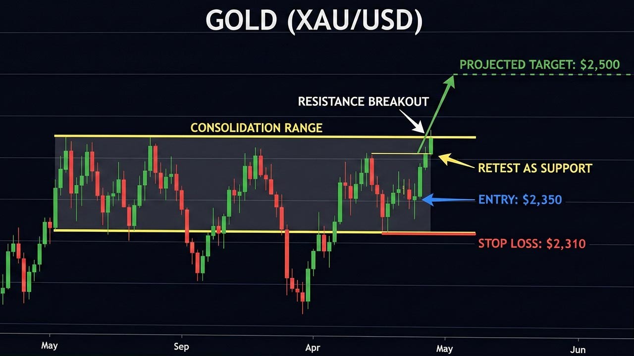 Forex Gold Example trade (breakout setup)