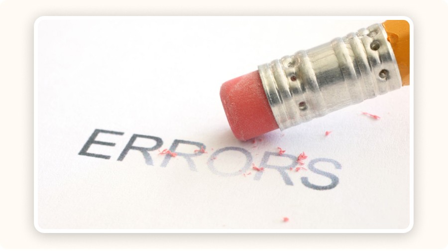 Erasing the word “ERRORS”