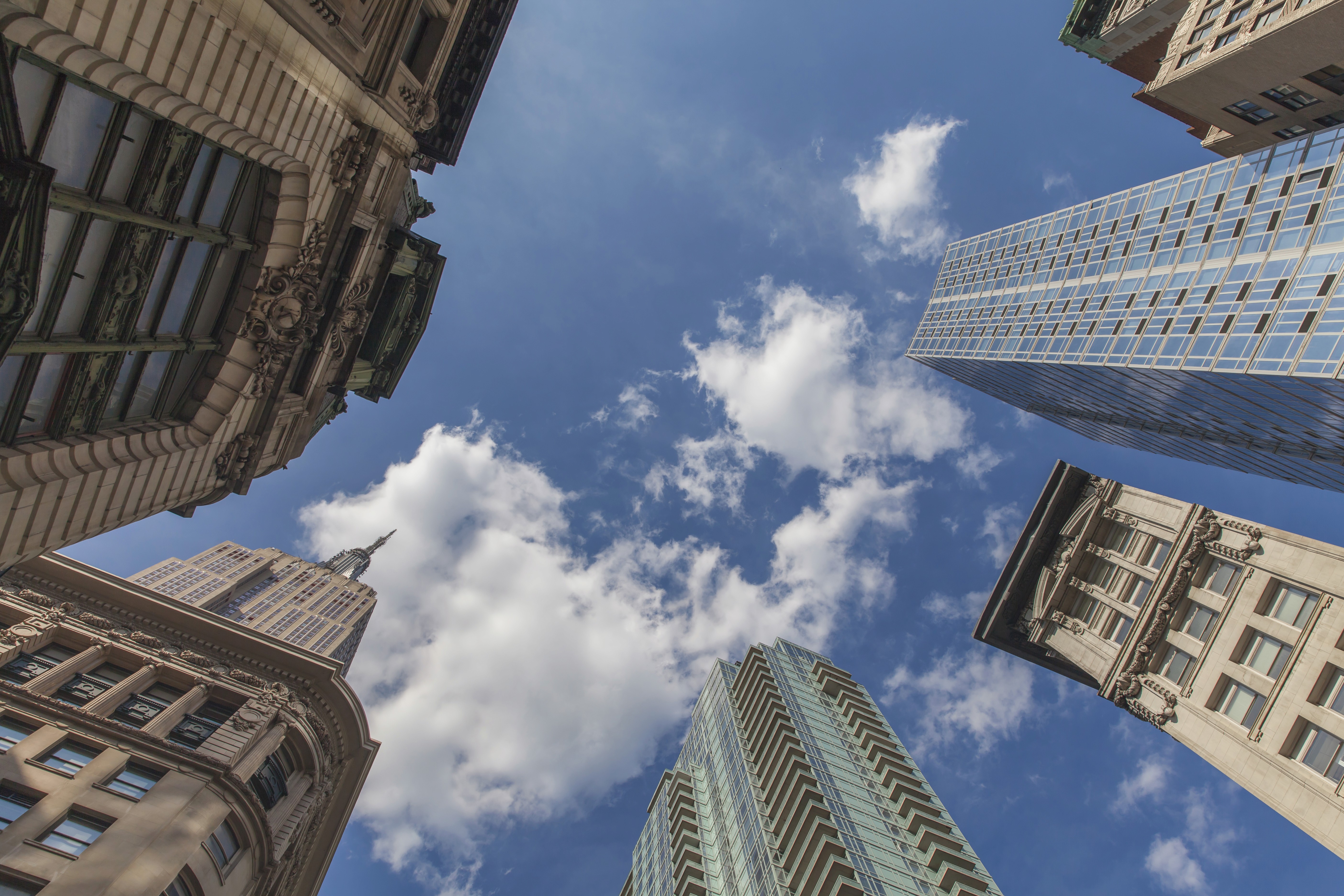 Buildings with a blue sky as background