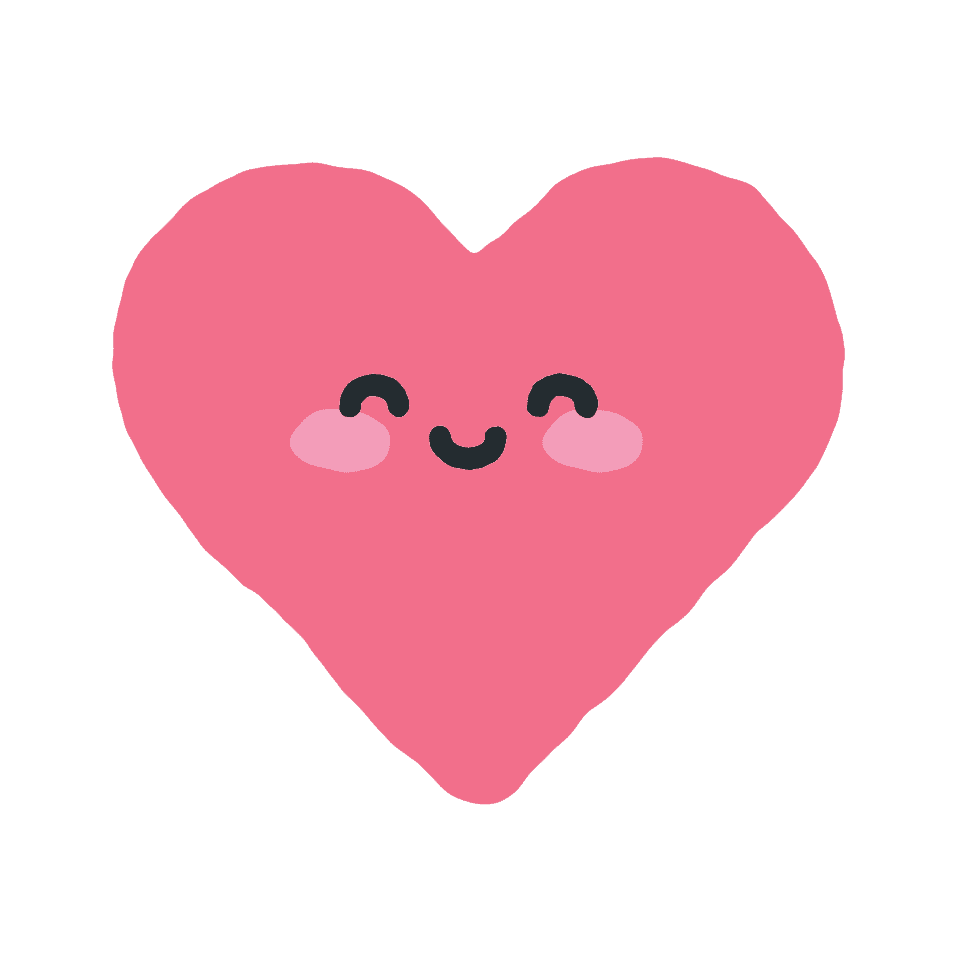 Illustration d'une mascotte cœur joyeuse.