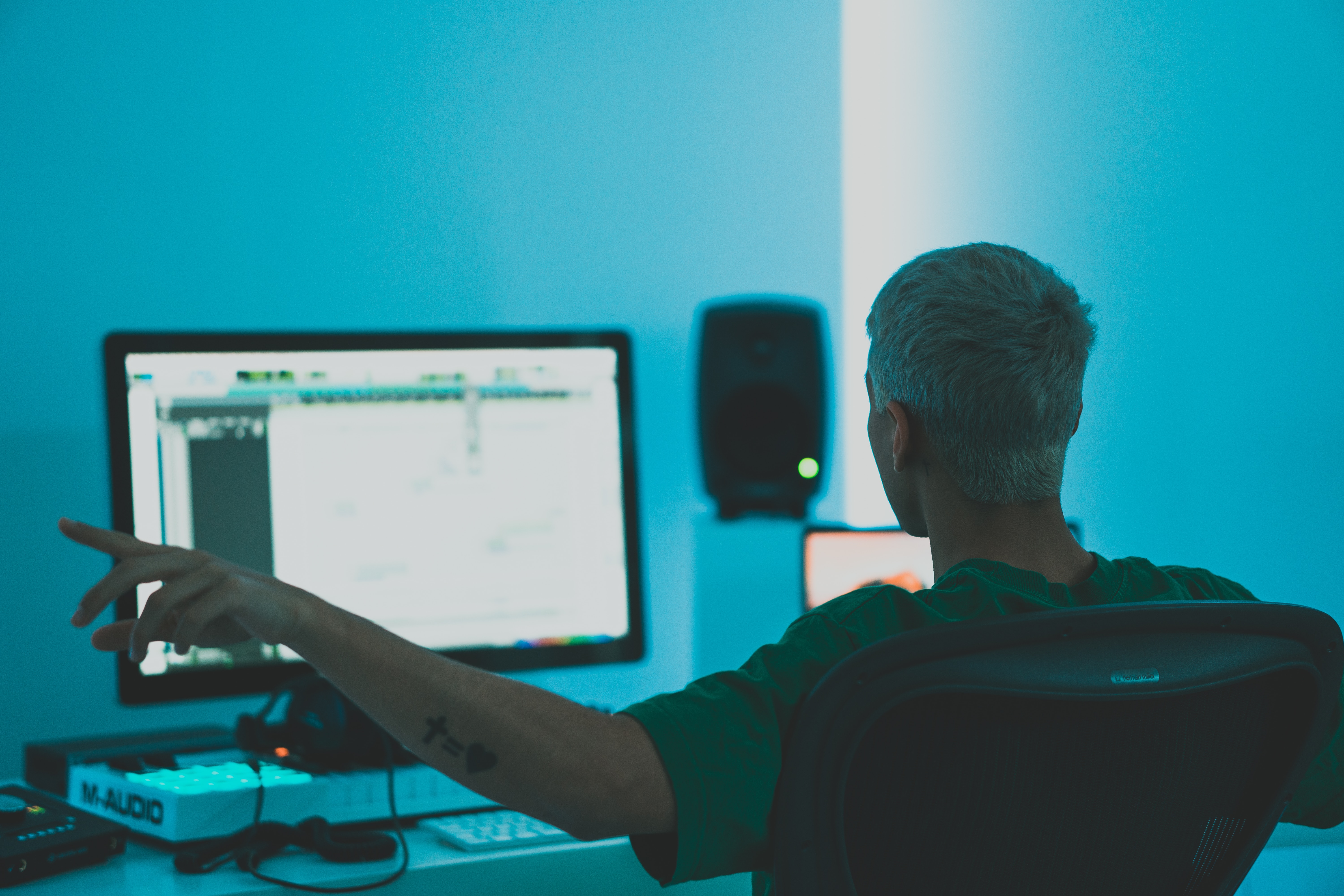 man infront of computer