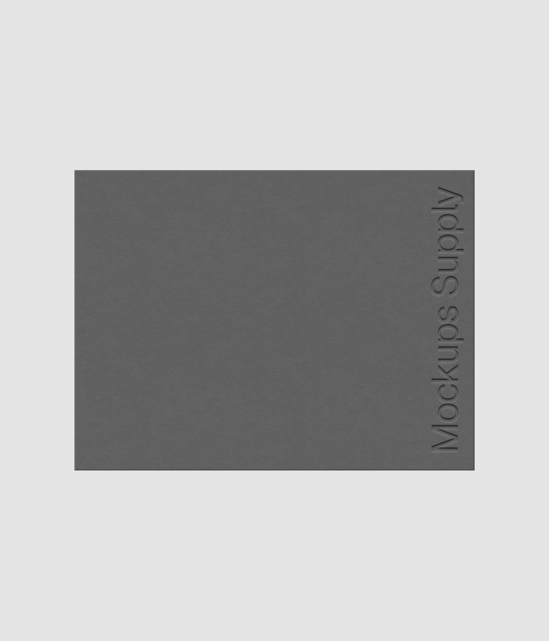 Landscape poster mockup PSD 4:3 with debossed logo effect, movable poster layout, modern minimal paper mockup for print design and brand identity