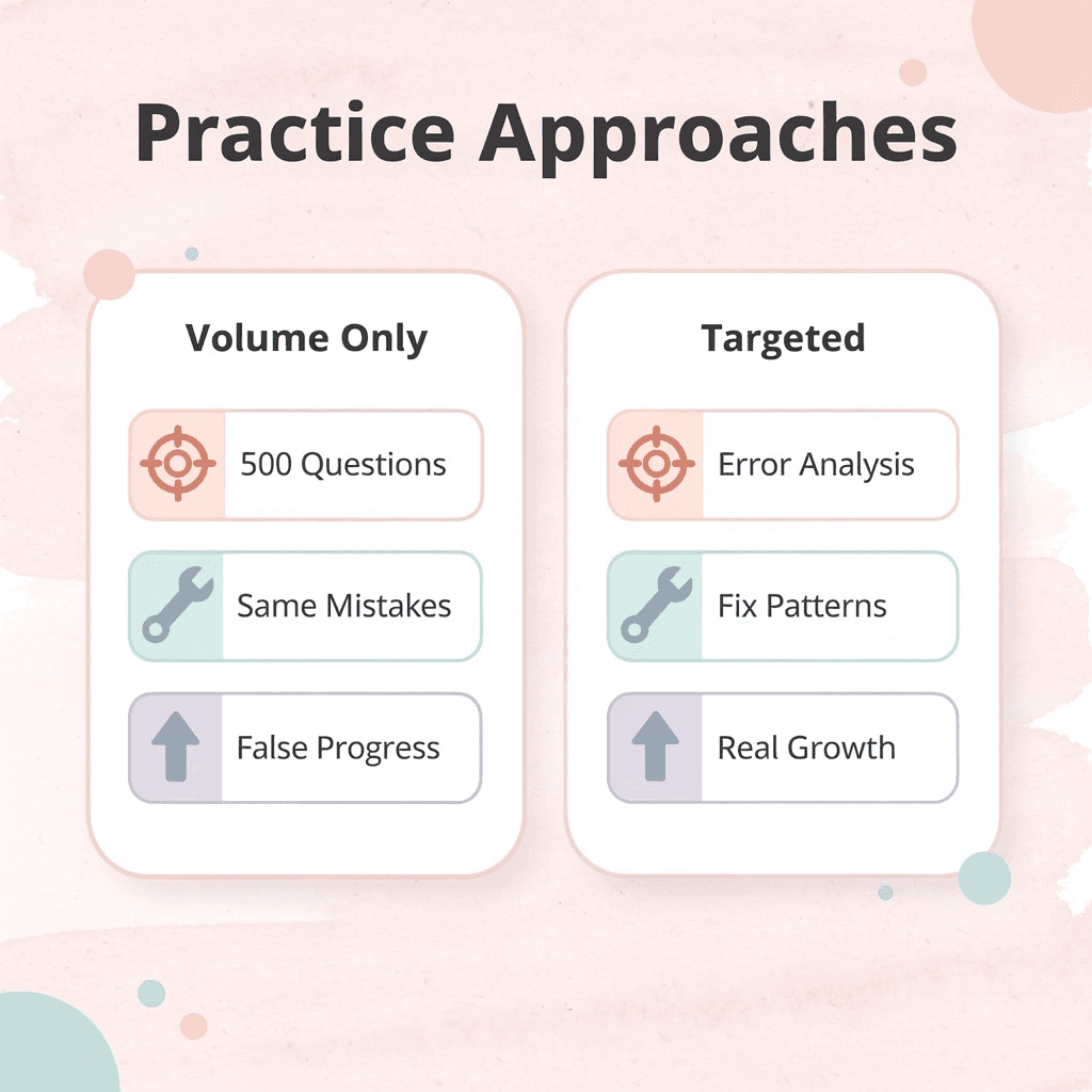 Comparison of volume-only versus targeted practice approaches