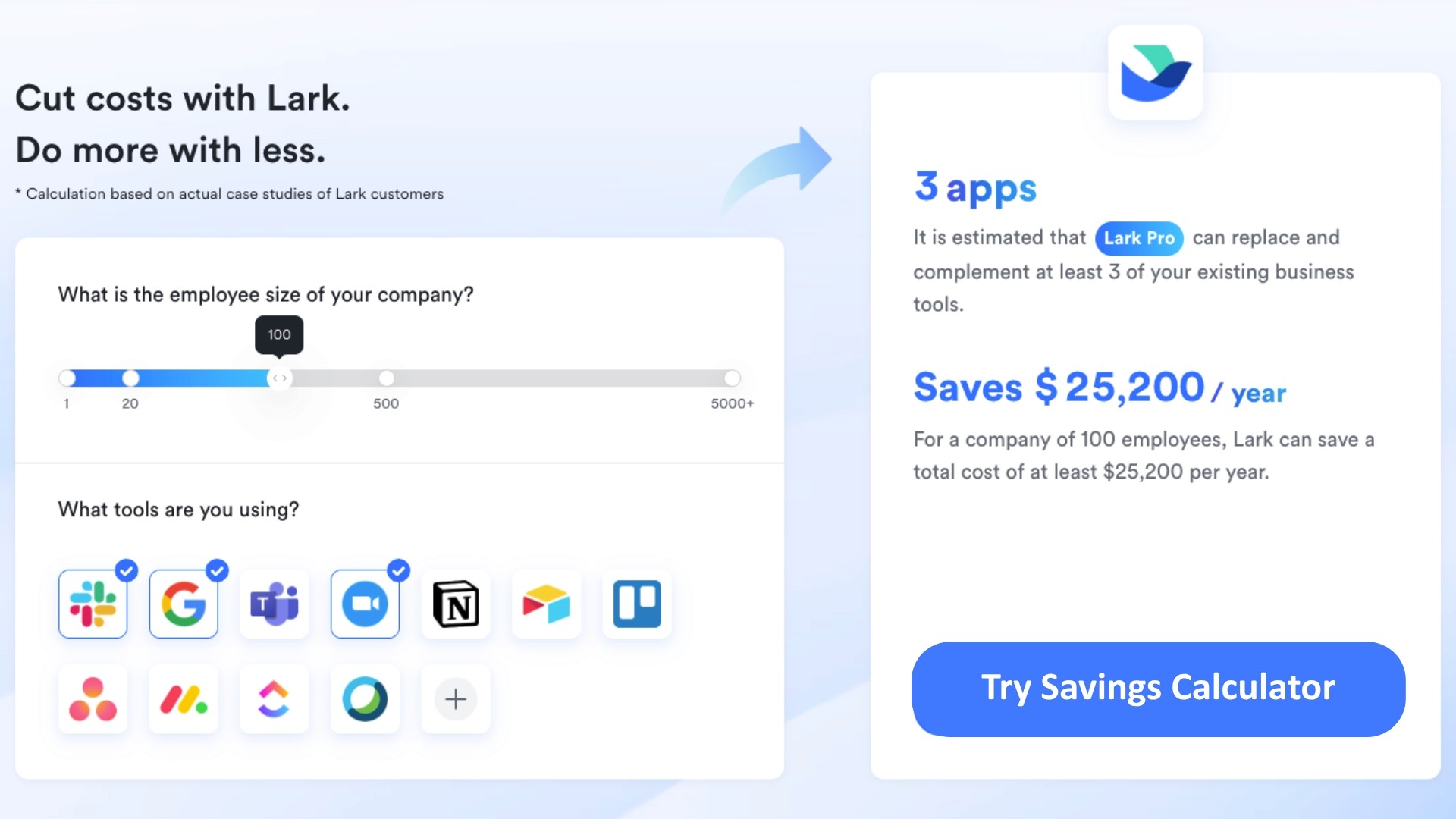 Lark savings calculator